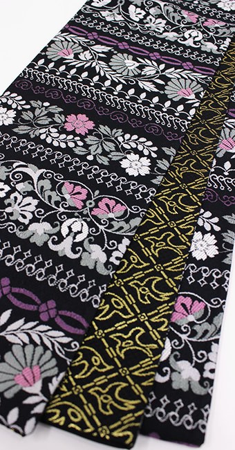 即購入 6/16終了《西陣組織り リバーシブル半幅帯 正絹 マルチカラー》 